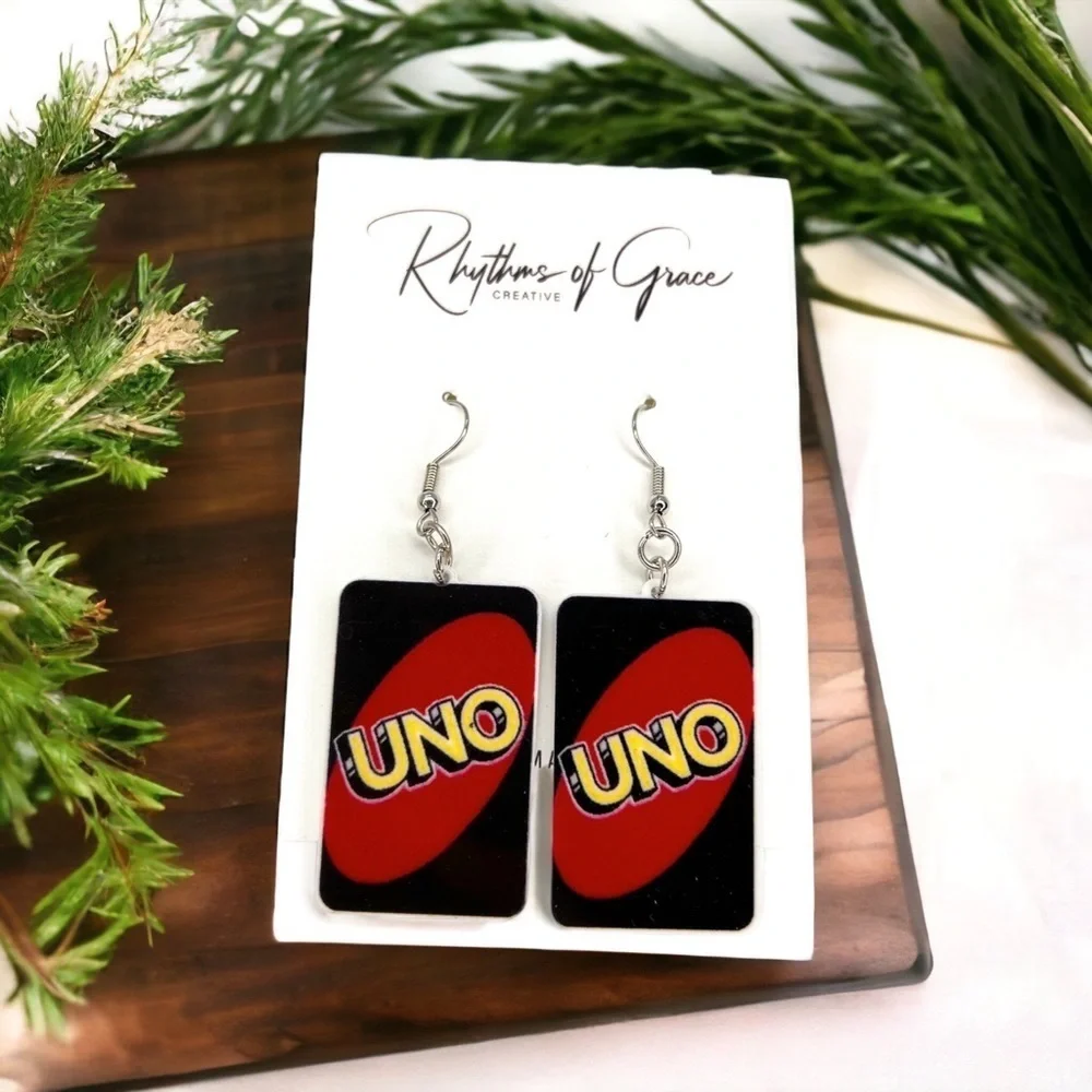 UNO-Forgettable Fun: Colorful Card Earrings That Deal Style! NWT Jewelry